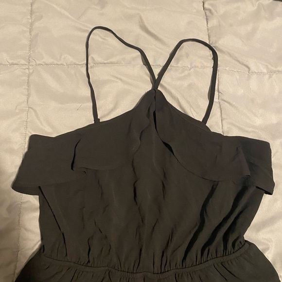 Chic Black Ruffle Romper - Picture 2 of 4